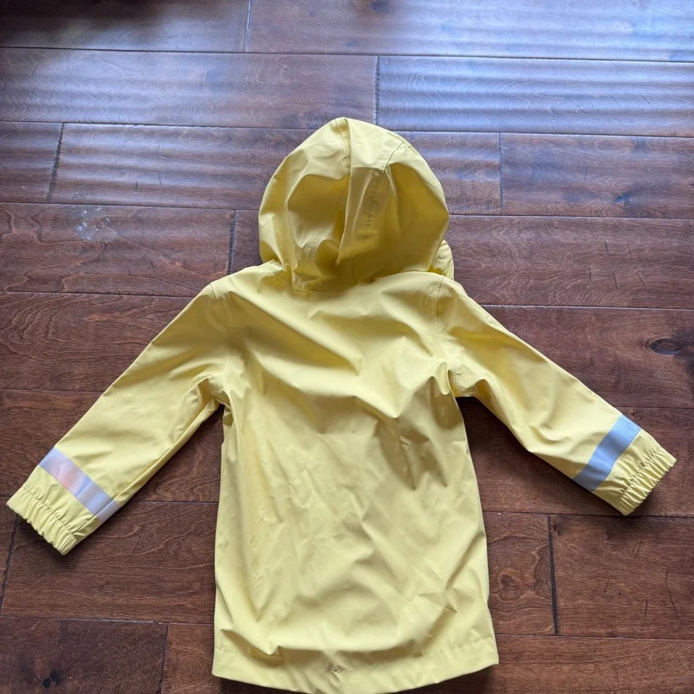 Cat & Jack Toddler Boys Yellow Hooded Raincoat Wind Water Resistant Size 3T NWT